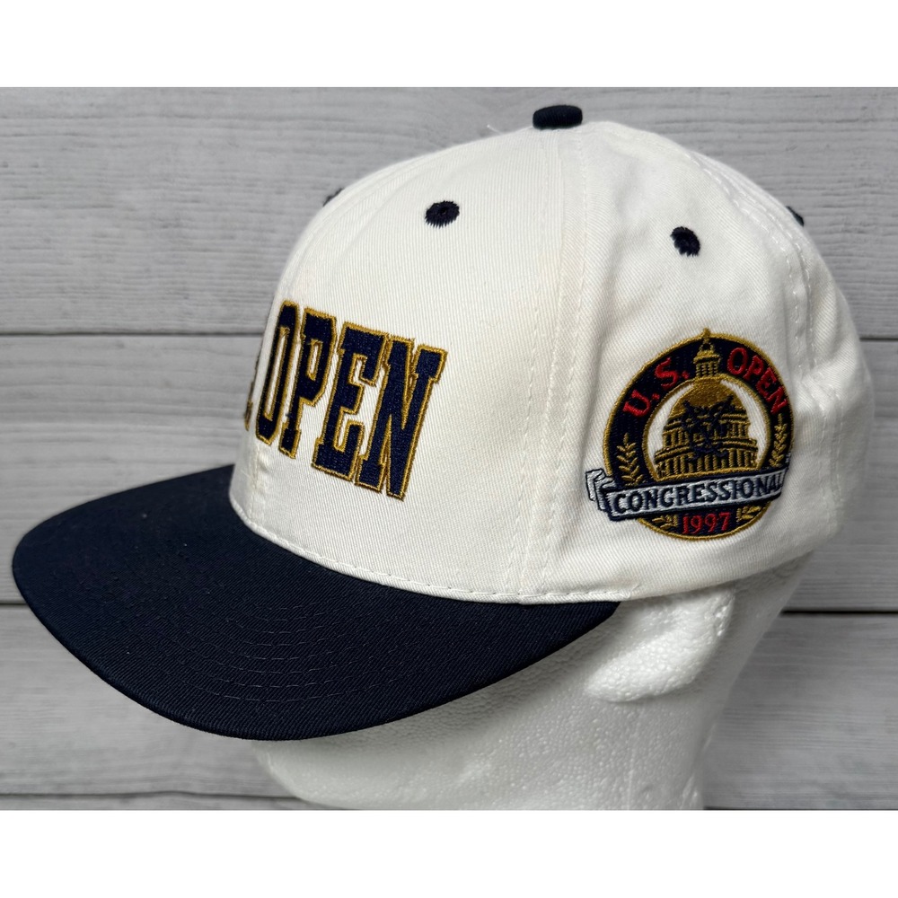 Vintage 1997 US Open Congressional Golf Collection Hat White Navy Adjustable NWT